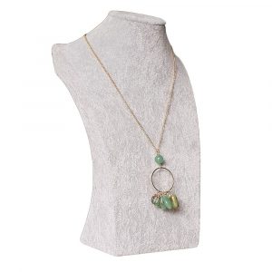Green Cluster Drop Pendant Necklace