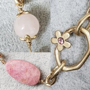 necklace with pink bead detail